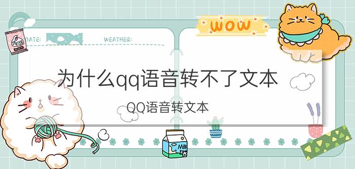 为什么qq语音转不了文本 QQ语音转文本